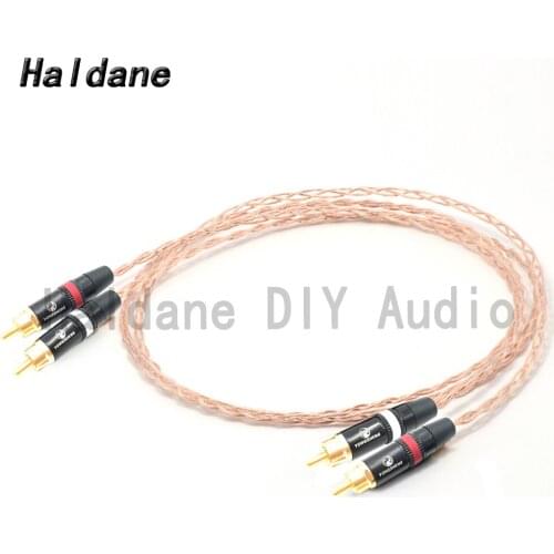 Haldane Bold Version 8CU Single Crystal Copper Audio Cable HIFI RCA Interconnect Cable 2RCA to RCA Cable for Amplifier CD player