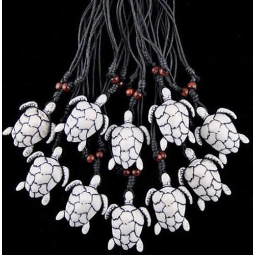 Wholesale 12PCS Imitation Bone carved fish scales Turtles Pendants Boy Mens Surfing Necklaces Gifts MN443