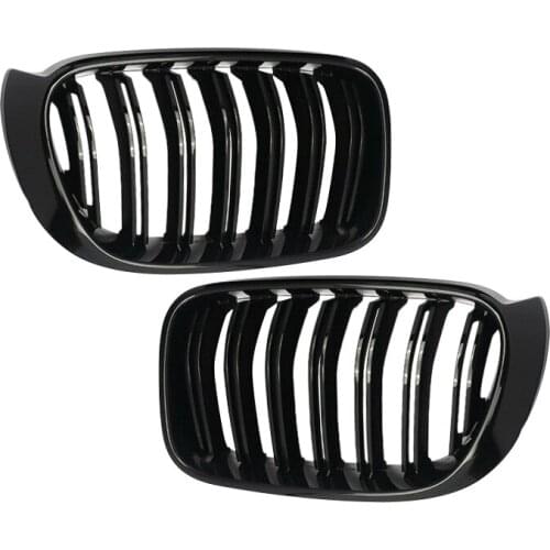 Car 51137367421 Front Kidney Grill Grille Double Line Gloss Black Fit for BMW F25 X3 F26 X4 2014 2015 2016 2017 51117338571
