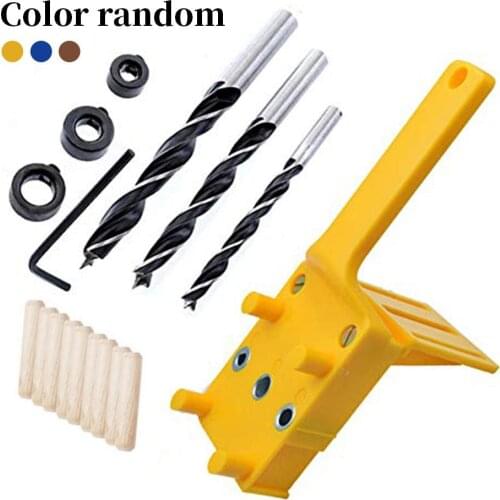 Straight Hole Puncher 6/8/10MM Woodworking Plastic Hand-held Wood Pocket Hole Fixture Woodworking Locator Tool #40