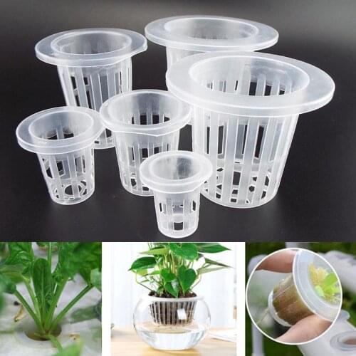 10Pcs Plant Grow Net Nursery Pots Hydroponic Colonization Mesh Cup Vegetable Plant Soilless Greenhouse Plastic Basket Holder