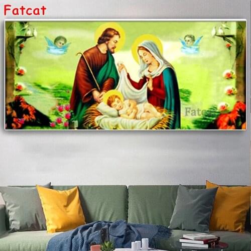 Full Square/Round Diamond painting Virgin and Child cross stitch diamond embroidery mosaic pattern Mystery Gift artwork,PP1031