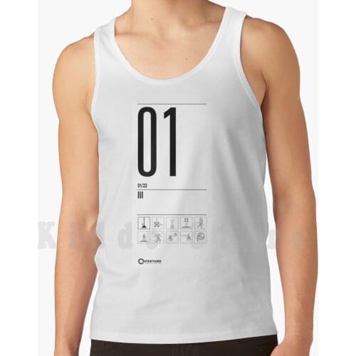 Portal Door Sign tank tops vest 100% Cotton Portal Sign Portal 2 Valve Video Game Game Glados Steam Half Life Half