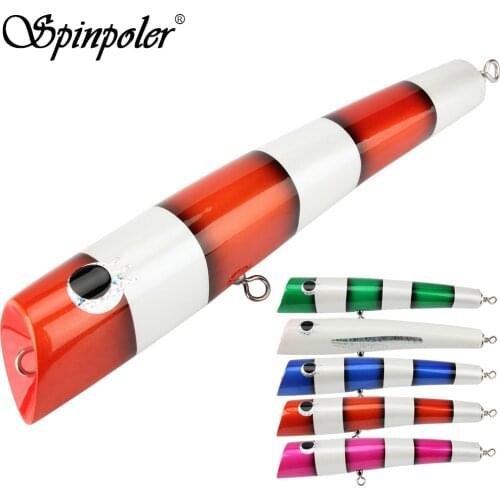 Spinpoler fishing bait wooden Popper Big Game Tuna Surface Floating Topwater Swimbaits 120g/22cm Offshore Popper boat trolling