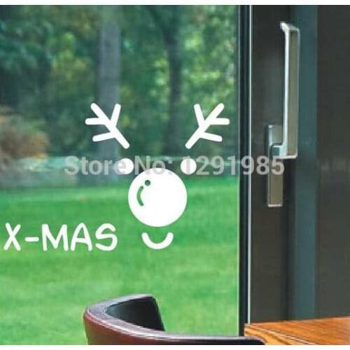 Merry Christmas Lovely Christmas Reindeer Window Wall decals stickers Indoor ornament, decorationXmas crafts2017 fashion