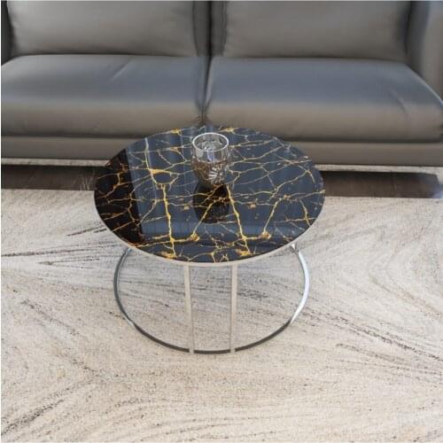Silver Medium Sehpalav Patterned Unbreakable Glass журнальный столик mesa auxiliar table basse de salon