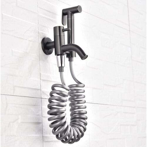 Bidets brass toilet sprayer faucet Chrome-plated Hand-held Wall-mounted Bathroom kitchen Faucet Bidet Sprayer With Hose