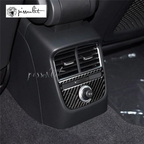 For Audi A3 S3 2014-2018 Styling Car Interior Accessories 3D Carbon Fiber Rear Seat Cigarette Lighter Panel Stickers Trim Cover