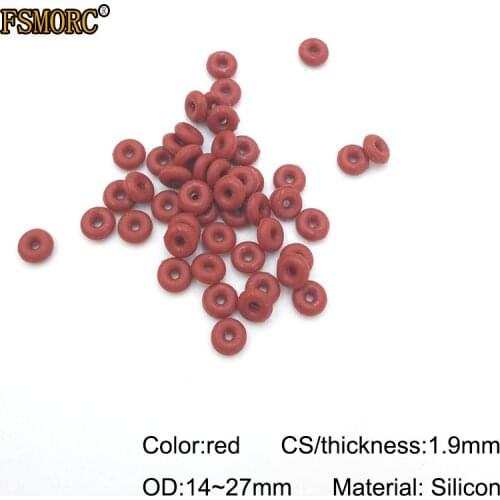White and red silicon o-rings OD 14 15 16 17 18 19 20 21 22 23 24 25 26 27mm *1.9mm Thickness Food Grade Seals gasket no poison