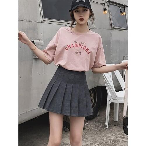 WERUERUYU Women High Waist Pleated Skirt Sweet Cute Girls Dance Mini Skirt Black White Fashion Female Skirts Short