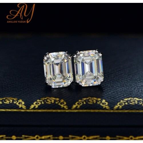 Anillos Yuzuk Vintage 100% 925 Sterling Silver High Carbon Diamond Studs Earrings Ladies Fine Jewelry Wholesale Drop Shipping