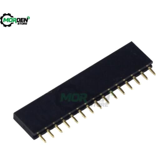 10Pcs 15Pin Single Row Straight Female Pin Header 2.54mm Pitch Strip Connector Socket 15-Pin for Arduino PCB