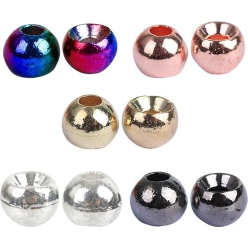 U2JB 25pcs Think Fast Think Deep Tungsten Round Ball Beads Fly Tying Materials 5 Colors Fly Fishing Tungsten Beans Ball