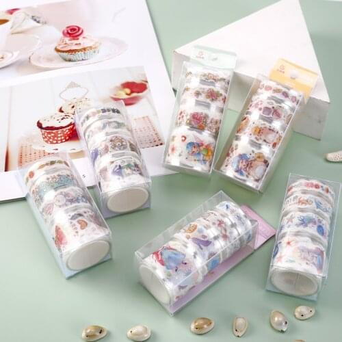 4 Rolls Kawaii Cute Washi Tape Set Forest Kingdom Series Maiden Scrapbooking Diary DIY School Supplies Cute Sticker Washi Tape