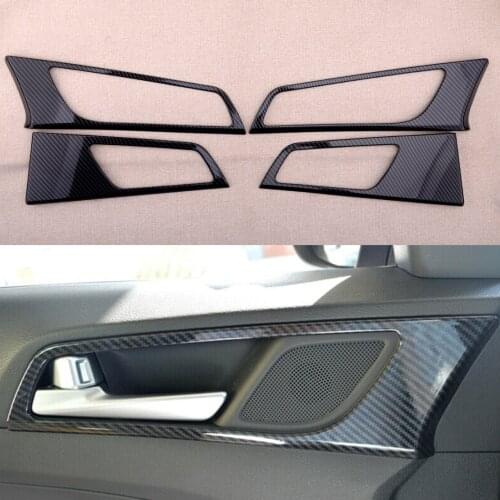 4Pcs ABS Carbon Fiber Style Inner Interior Door Handle Bowl Cover Trim Panel Fit for Hyundai Tucson 2016 2017 2018 2019