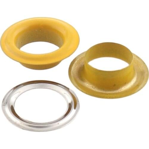 50sets Metal Yellow Color Eyelets Grommets 12mm for Leather Craft Shoe Belt Cap Bag Tag Clothes Backpack DIY Accessories