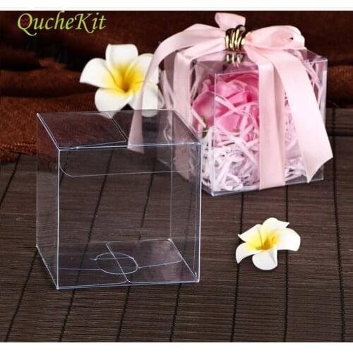 50pcs/pack Square Waterproof PVC Plastic Boxes Transparent Gift Box Carry Cases Packaging Box For Jewelry Candy Toys Fruit