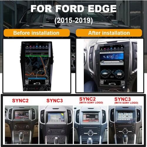 Tesla style Android 4G+64G auto radio car GPS navigation auto GPS multimedia player For FORD EDGE 2015 2016 2017 2018 2019