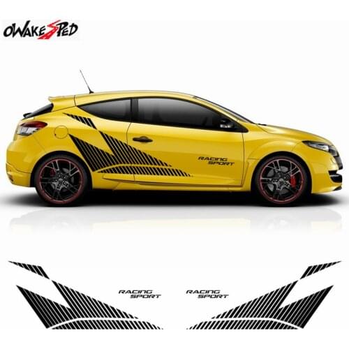Racing Sport Car Side Stripes Auto Door Body Decor Vinyl Decal Accessories For-Renault Megane RS Trophy 3-5 doors Design Sticker