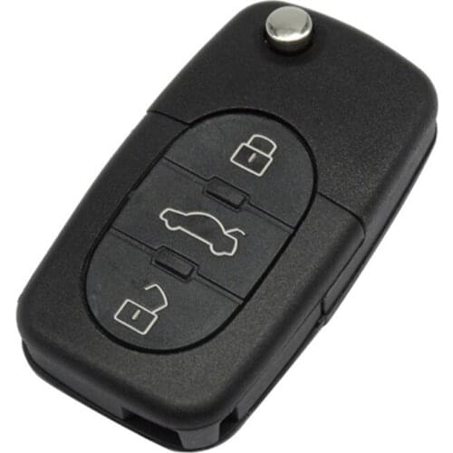 XRSHKEY Flip 3 Buttons Folding Remote Key Shell Case Fob For TT A2 A3 A4 A6 A8 Quattr HU66 Blade CR1620 Holder