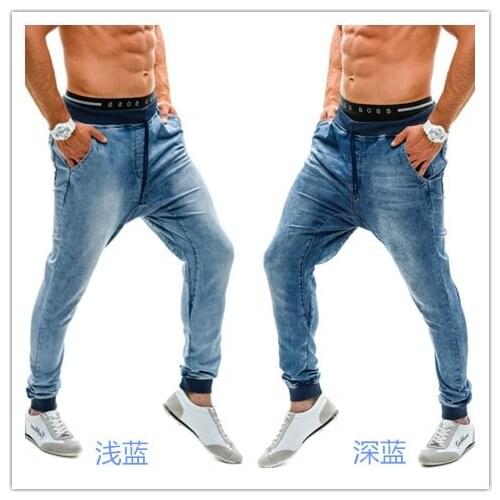 New style jeans, high waist jeans, men, European and American