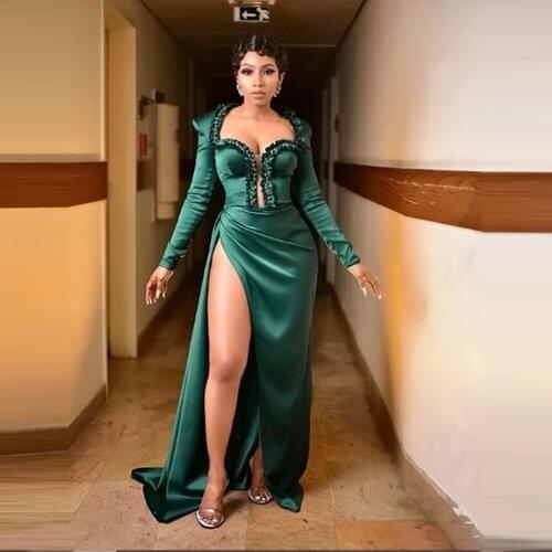 Elegan SweeProm Dresses Ruffles Formal Party Velvet Gown Arabic Aso Ebi Muslim Lace Applique Evening Dresses Plus Size