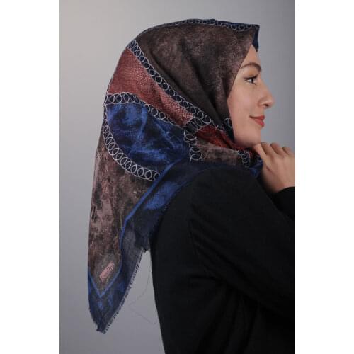 FOMARA SHİNE PATTERNED SILVERY LINEN SCARF-PATTERN-10-RENK-14