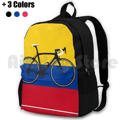Bike Flag Colombia ( Big-Highlight ) Outdoor Hiking Backpack Waterproof Camping Travel Popular 100 Top Most Cool Retro Vintage