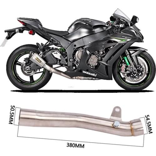 Motorcycle Exhaust Escape Muffler Engine Middle Link Slip On Round Pipe For Kawasaki ZX10R stainless steel pipe accessories