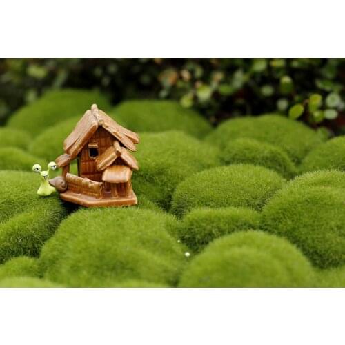 33CM Stone Moss Miniature Dollouse Garden Craft Fairy Bonsai Plant Decor Marimo Stone Artificial Moss Foam Stone Green Plant