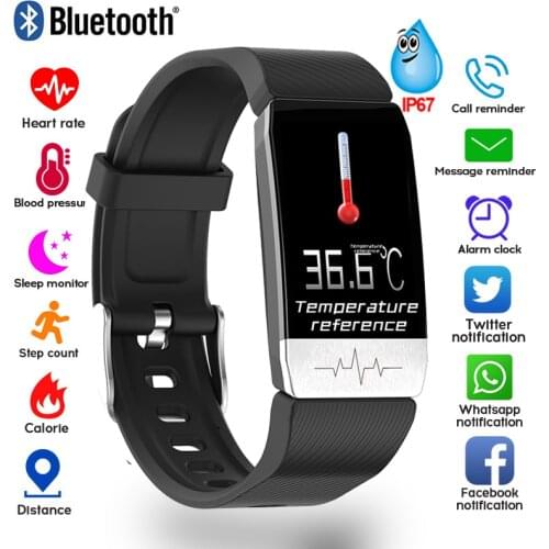 Temperature Measure Smart Band Weather Display ECG Blood Pressure Heart Rate Monitor Watch Health Bracelet Waterproof Men Women