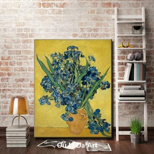 Impression Van blue flower scenery canvas printings oil painting printed on canvas home wall art decoration pictures