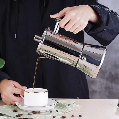 200/300ml Coffee Maker 304 Stainless Steel Cafetera Italiana Moka Pot Cafe Espresso Machine Stovetop Filter Coffee Kettle
