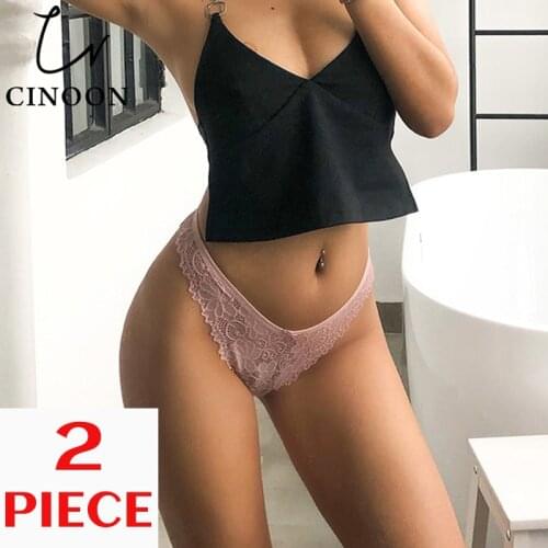 CINOON Lace Lingerie WomenS Panties Female Underwear Solid Breathable Low Waist G String Top Tanga Thongs Sexy Panties