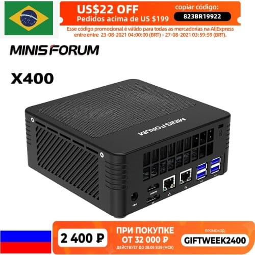 MINISFORUM X400 Windows 10 Pro WiFi 6 Mini PC AMD Ryzen 7 PRO 4750G 8GB DDR4 256GB/512GB SSD 2.4G 5G WiFi BT 5.1 Mini Computer