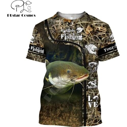 Custom Name Catfish Fishing 3D All Over Printed Men t shirt Summer Harajuku Casual short Sleeve Tee shirts Unisex tops TX-27