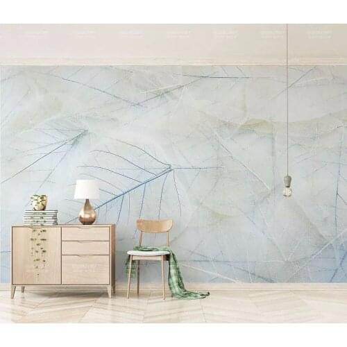 Newest 8d Abstract Plain and Elegan paper Mural 3D Leaves Wallpaper sticker paper For Living room Background Wall Murals Decor