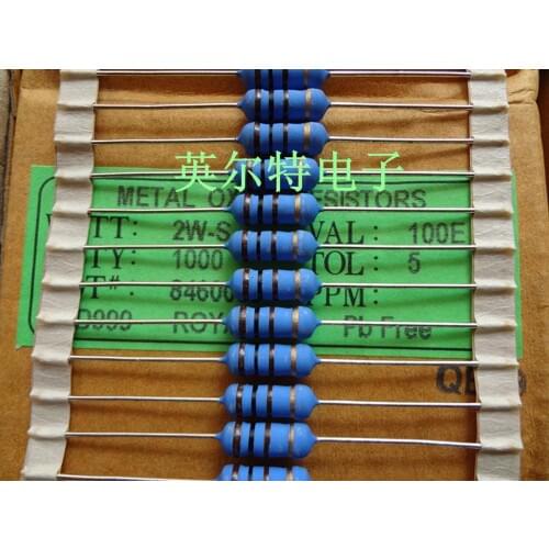 Original new 100% high power resistance 2W 100R 2W 100E volume 4mm*12mm (Inductor)