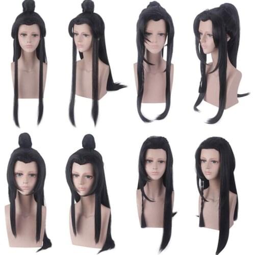 Anime Heaven Officials Blessing Cosplay Wig Hua Cheng Xie Lian Long Black Hair 80 cm Tian Guan Ci Fu Cosplay Universal Wig men
