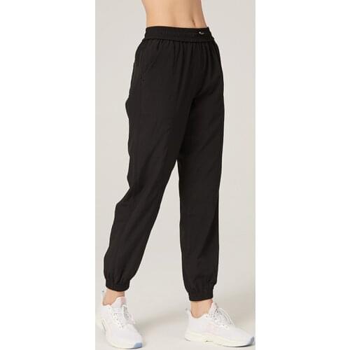 Casual Trousers Women Thin Drawstring Slimming Running Fitness Pants Thin Waist Mouth Pants Yoga Training Full Length Solid
