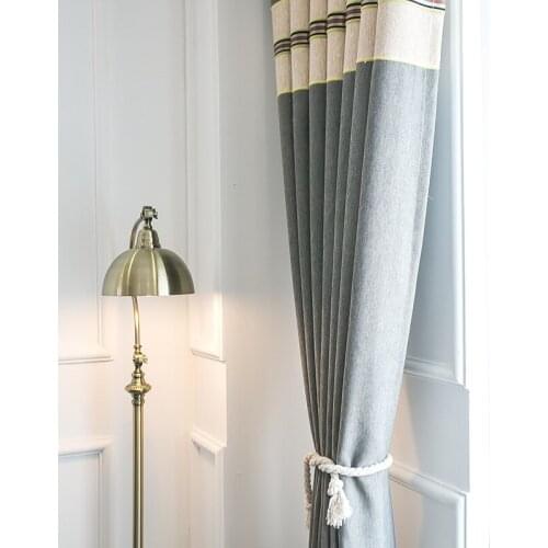 Spot Solid Color Stripe Stitching Modern Curtain Simple Thick Curtains Blackout Curtain Fabrics Curtains for Living Room Bedroom