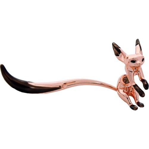 Bohemia Ethnic Cute Simple Design Earring Single 2 Color Enamel Fox Single Earring For Women Charming Date Gift Jewelry