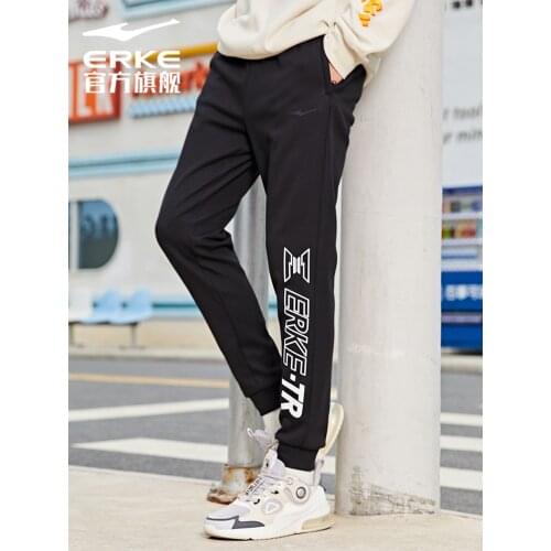 Hongxing Erke Sports Pants Fall Winter Men Thickened Fried Street Ruffle Handsome Pants Casual Black Closed Cropped Trousers for
