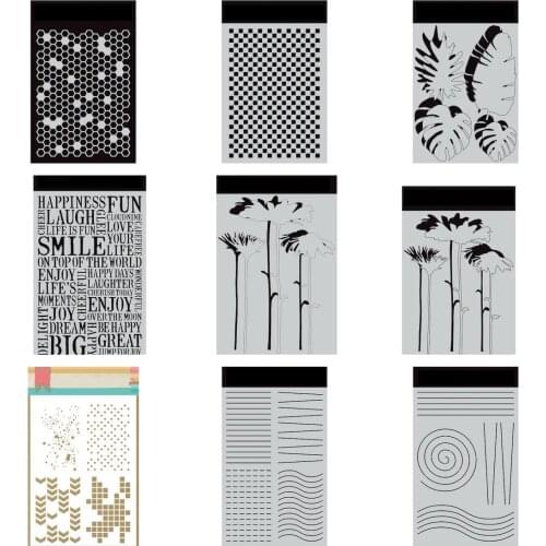 Smile Lines Blocks Flowers New Stencil for 2021 Scrapbook Diary Decoration Embossing Template Diy Greeting Card Handmade Gift