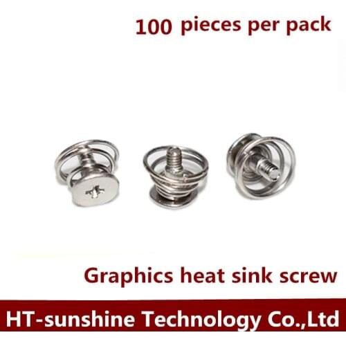 100pcs Graphics heat sink screw Spring screw Fixed graphics card screw M2 * 7mm graphics card backplane screw free shipping