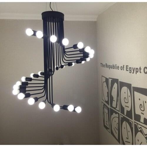 Spiral staircase chandelier Loft Industrial Decor Black Rustic chandelier restaurant bar Kitchen Lounge novelty chandelier