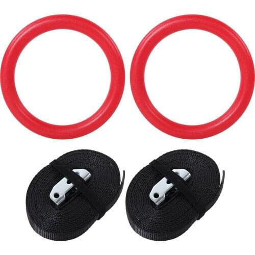 High Quality Comfortable Anti-Skid Gymnastic Rings Fitness Training Exercise Tool With Straps Suitable For Body Weight Workouts