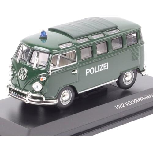 Yatming 1:43 Scales Classic VW Microbus Police Car 1962 Mini Van Fire Truck Diecast Model Auto Toy Vehicles With Acrylic Box Kid