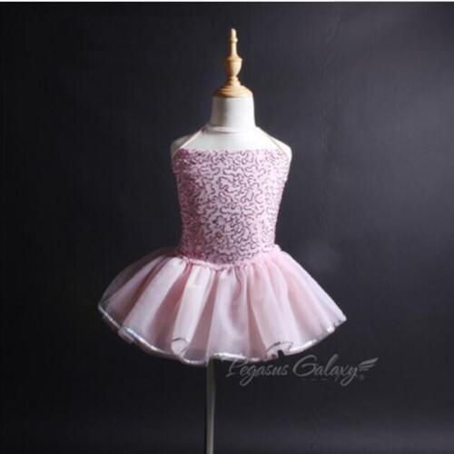 Yellow Stage Show Dance Wear Children Summer Ballet Dance Clothes Girls Sequins Ballet Dress Tutu Dance Costume For Female Women