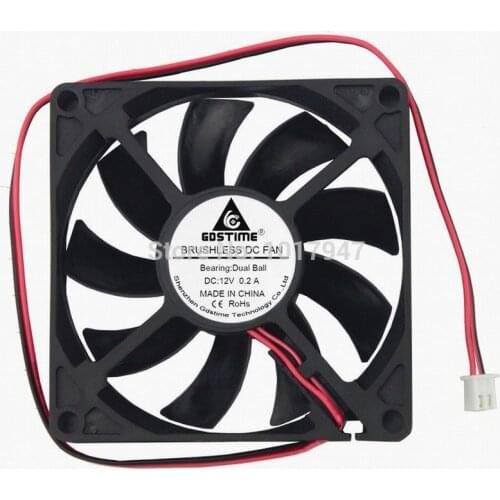 1Pieces Gdstime 8cm 80mm x 15mm 8015 PC DC 12V 2Pin Ball Bearing Heatsink Cooler Cooling Fan